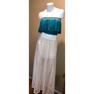 Hollister White Lace Maxi Skirt